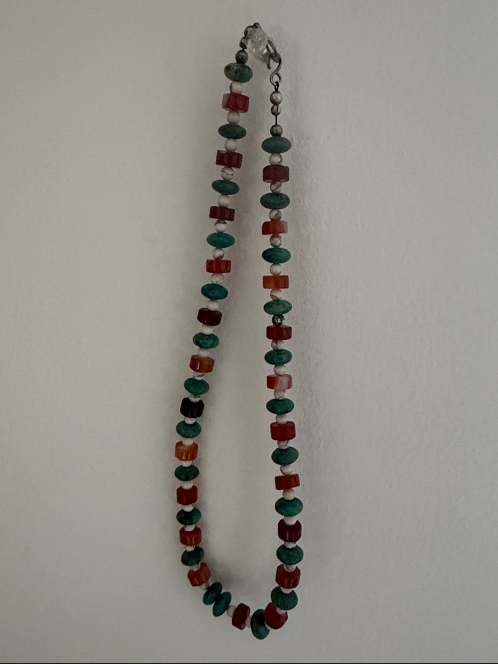 Boho Multi-Stone Heishi Strand Agate and green and white turquoise